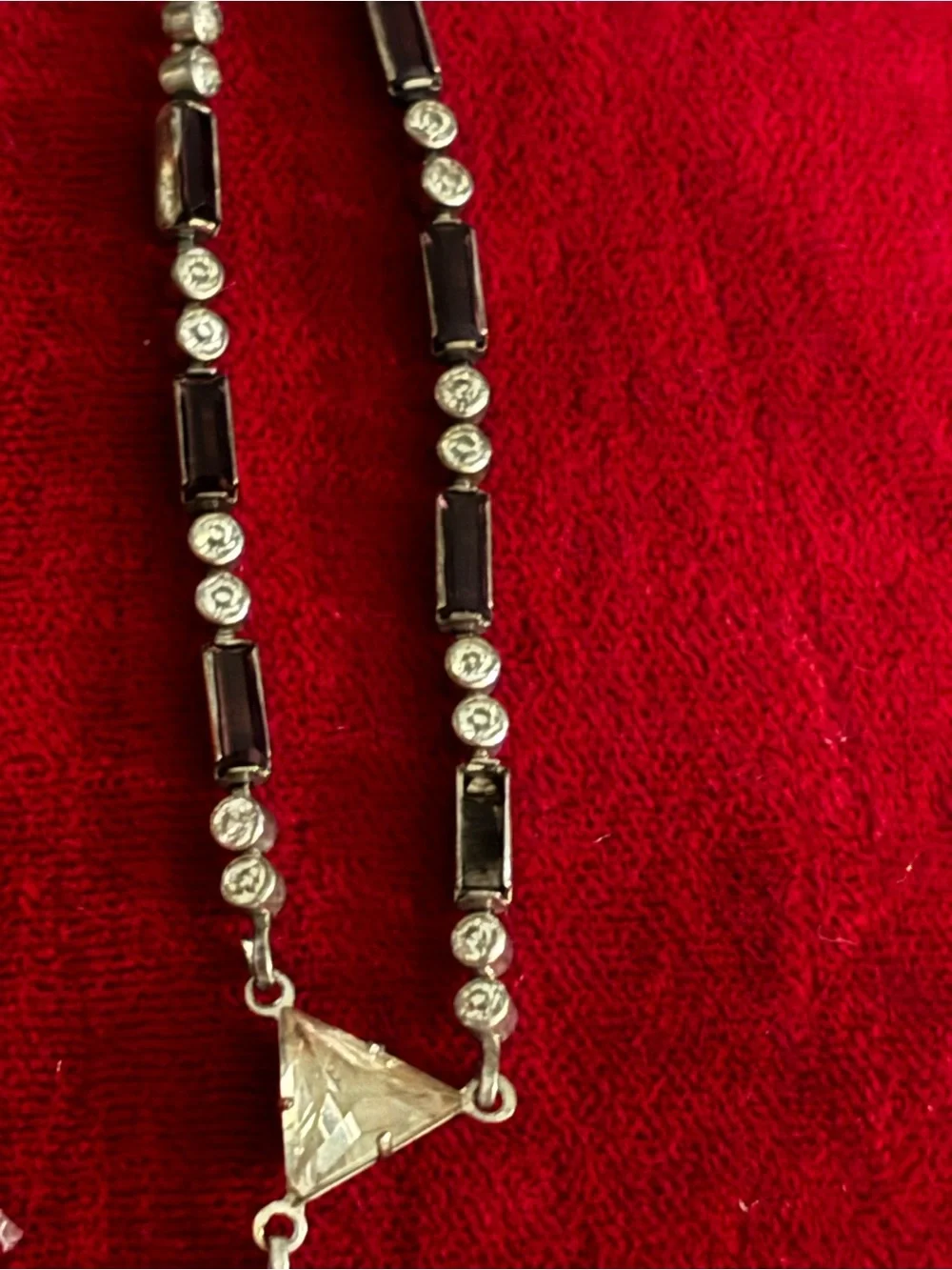 Gorgeous, vintage silver camphor glass,  necklace